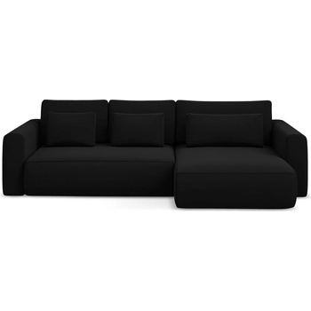 makamii Черен кадифен разтегателен ъглов диван с място за съхранение (десен ъгъл) Kapua - Makamii (KAPUA_RCF_M_3_P1_C30)