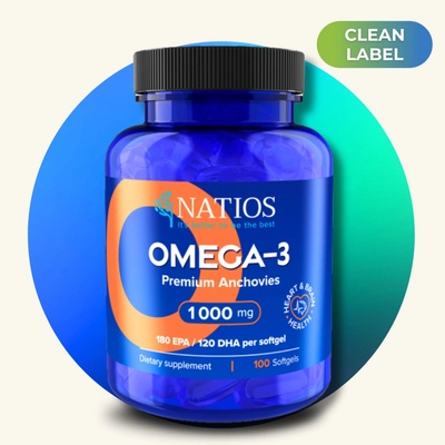 Natios Omega-3 Premium Anchovies 1000 mg 100 softgel kapslí