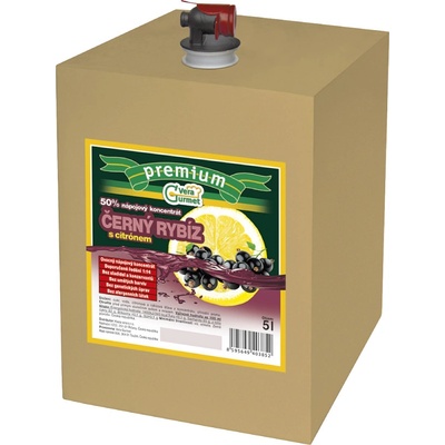 Vera Gurmet Koncentrát prémium černý rybíz-citron 1/14 5 l