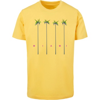 Mister Tee Тениска Miami Palms Tee taxi yellow XXLUB-MT2404-02704 - Тъмносив, размер L