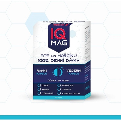 NaturProdukt IQ MAG Horčík 375 mg ranné a večerné 60 kapsúl