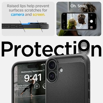 Spigen Apple iPhone 16 Rugged Armor MagSafe Case matte black (ACS08214)