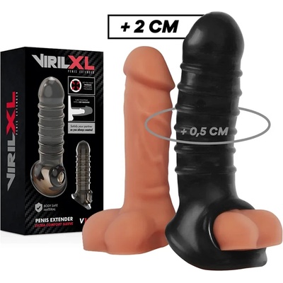 Пенис удължител с отвор за тестиси, 15, 5см. - Penis Extender V15 Black (D-227276)