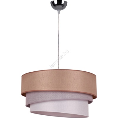 Duolla - Пендел TRIO 1xE27/40W/230V Ø 45 см кафяв/сив/сребрист (DU8338)