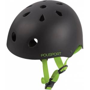 Polisport Аксесоар за велосипед Polisport, каска JUNIOR URBAN RADICAL TRIANGLES (53/55) BLACK MATTE/GREEN Каски, 25600 (AM5809)