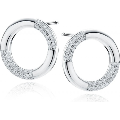 Lafira stříbrné náušnice Half Circle Crystal Z1962