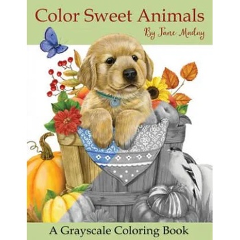 Color Sweet Animals: A Grayscale Coloring Book