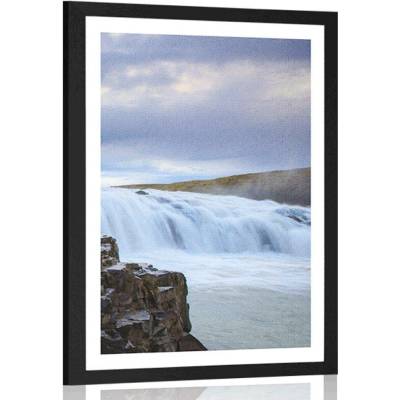 Plakát na paspartu islandské vodopády - 20x30 no frame