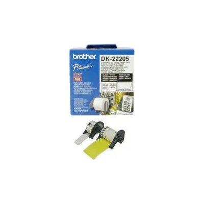 Brother Консуматив за принтер Brother DK-22205 Roll White Continuous Length Paper Tape 62mmx30.48M (Black on (DK22205)