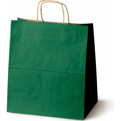 ZELENÁ Papírová Taška 30x17x34 cm TMAVĚ ZELENÁ Ekologická Dárková