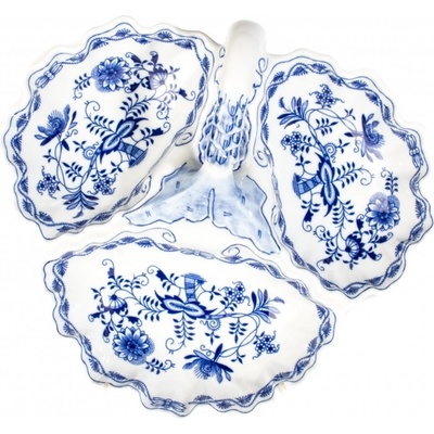 Český porcelán Dubí Kabaret 3-dílný cibulák 30 cm