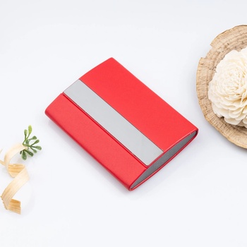 Art gift Кожен визитник - червен