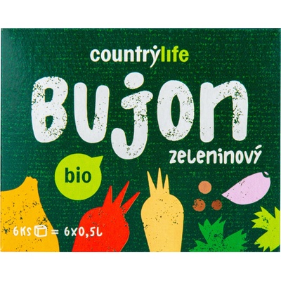 Country Life Bio Bujon zeleninový kostky 66 g – Zboží Mobilmania