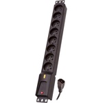Lestar Разклонител PDU Lestar LZRM 810 BW, 10 A, кабел 3 m с щепсел IEC 320, черен (LZRM 810 BW G-A K.:CZ 3M IEC320)