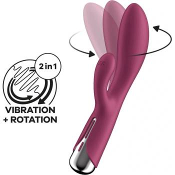 Satisfyer Spinning Rabbit 1 - въртящ се вибратор (червен)