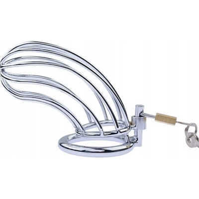 bdsm bondage shop Kovový pas cudnosti pro muže s velkou klecí Barva Stříbrná Škrtící kroužek 50 mm