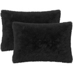 vidaXL Калъфка за възглавница 2 pcs HEERLEN Черно 50 x 80 cm ПВ флийс (912105)