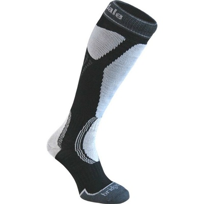 Bridgedale lyžařské ponožky Ski Easy On Over Calf Merino Performance black/light grey