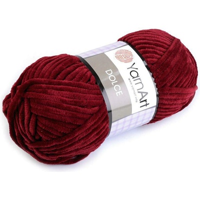 Pletací žinylková příze Dolce 100 g Varianta: 9 (752) červená tmavá, Balení: 1 ks 42108/79186/195066