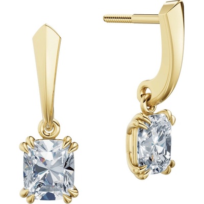 DF dámske náušnice 6436, žluté zlato s laboratorními diamanty o celkové váze 2.00 ct VS1/F