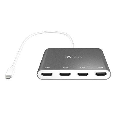 Адаптер j5create JCA366, За 4 монитора, USB-C - 4 x HDMI (J5-JCA366)