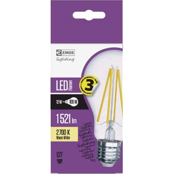 Emos LED žárovka Filament A70 A++ 12W E27 teplá bílá