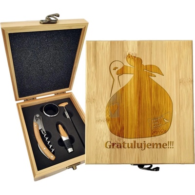 Sablio Dárková sada na víno Gratulujeme!!!: 147×168×49 mm