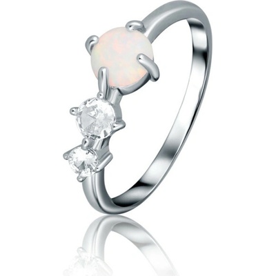 JVD SVLR0783SH2O1 Stříbrný opálvoý prsten se zirkony
