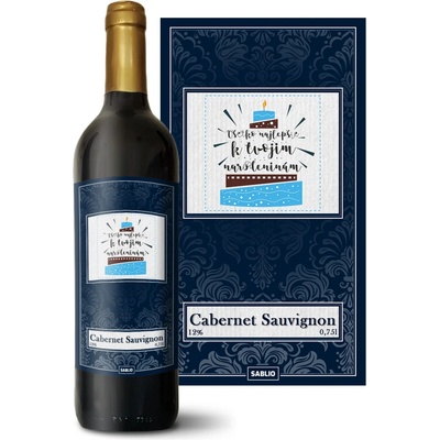 Sablio Všetko najlepšie k tvojim narodeninám Cabernet Sauvignon Červené víno 12 % 0,75 l (holá fľaša)