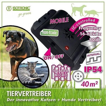 ISOTRONIC, Inh. Kay Mezger e. K. ; Germany Mобилен уред Isotronic с ултразвук против кучета и котки Нарушена опаковка