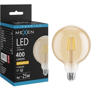 Mexen Vintis LED филаментна крушка E27, G125, 4W, Топла - 2200K, 400 lm, кехлибар (L158-E27-0422-50)