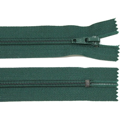 Spirálový zip no.5 nerozepínací 16cm tmavě zelený