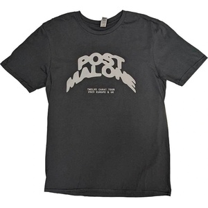 Post Malone Curved Logo 2023 Tour Dates (Back Print & Ex-Tour) Тениска с къс ръкав Black M (POSTTS15MB02)