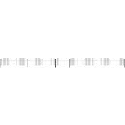 vidaXL Zahradní plot s hroty ocel (0,75–1) x 15,3 m černý
