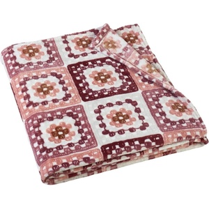 Catherine Lansfield Розово одеяло от микроплюш 130x170 cm Crochet Print - Catherine Lansfield (DS/58408/W/130170/PK)