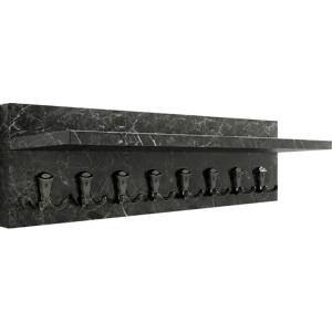 TopMebel Kery TopMebel стенна закачалка от меламин в черен мрамор цвят 100x12x20cm