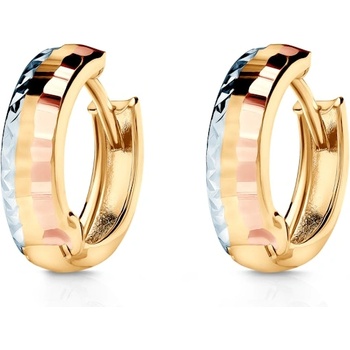 SAVICKI Обеци тип халка savicki: трицветно злато