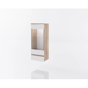 Bogdan Furniture G Витрина Мебели Богдан модел Clasic lux 912, Бяло гладко с Дъб суров