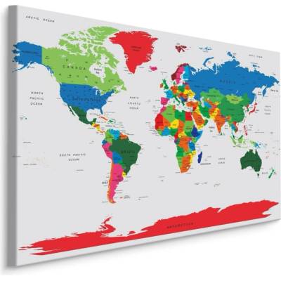 MyBestHome BOX Plátno Barevná Světová Politická Mapa Varianta: 100x70