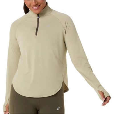 Asics Дамска тениска Asics Women's Nagino Run 1/4 Zip L/S Top Running shirt - Khaki (916-5452-0114)