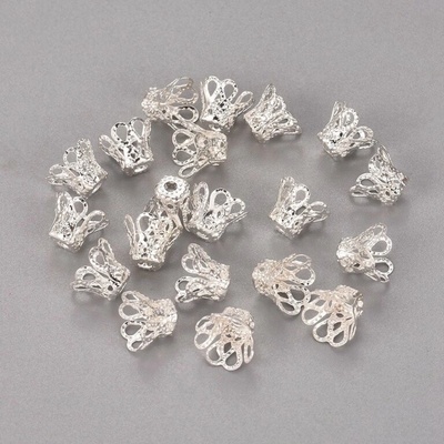 Pro Háčkování Kaplík 9 x 6 mm stříbrný 20 ks