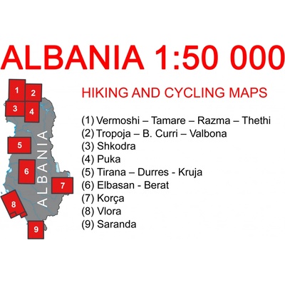 6 Elbasan Berat turistická mapa Albánie