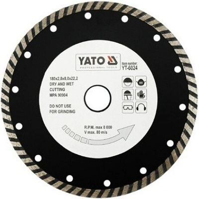 Yato Kotouč diamantový 180 x 22,2 x 2,8 mm turbo