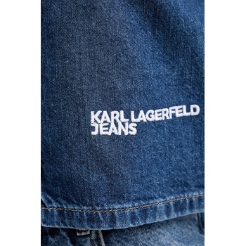 Karl Lagerfeld Jeans Дънкова риза Karl Lagerfeld Jeans дамска в тъмносиньо със свободна кройка с класическа яка A4W11002 (A4W11002)