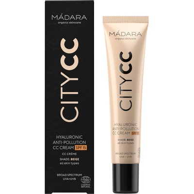 Mádara CC krém SPF 15 Light Citycc Hyaluronic Anti Pollution Cc Cream Beige 40 ml