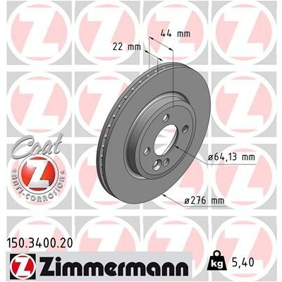 Brzdový kotúč ZIMMERMANN 150.3400.20 (150340020)