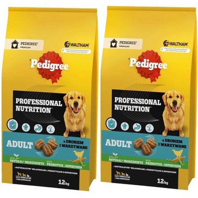 Pedigree Professional Nutrition Adult s hydinou a zeleninou 2 x 12 kg