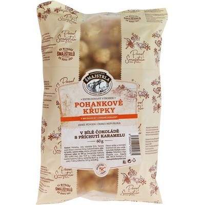 Šmajstrla Pohankové křupky v bílé čokoládě karamel 60 g