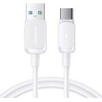 JOYROOM Кабел за зареждане Joyroom Multi-Color Series A14 USB-A / USB-C 3A - Бял / 1.2m KP41444
