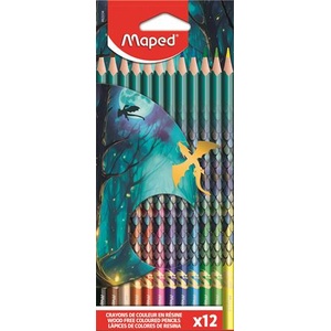 Maped Комплект цветни моливи, триъгълни, MAPED Dragon Dragon", 12 различни цвята 862234 (862234)